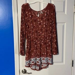 Mudd floral long sleeve romper